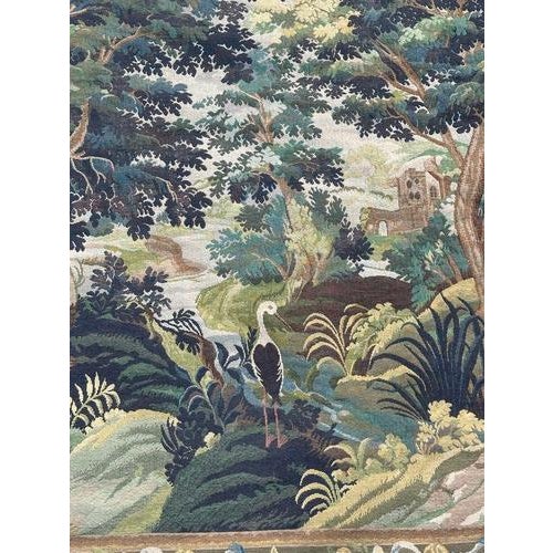 1960s Mid-Century French Aubusson Style Jacquard Halluin Tapestry, 1960s For Sale - Image 5 of 18