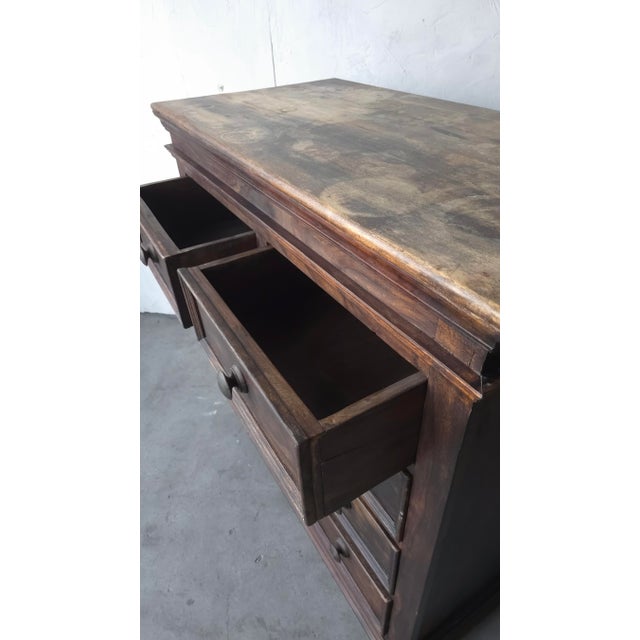 Large Rustic European Dark Wood 5 Drawer Dresser For Sale In Las Vegas - Image 6 of 9