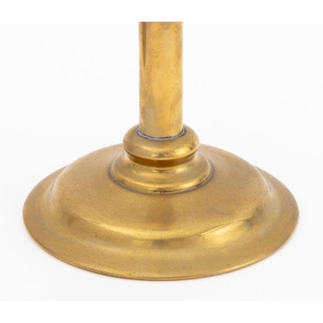 Arts & Crafts Pair of Arts and Crafts Brass Candlesticks For Sale - Image 3 of 5