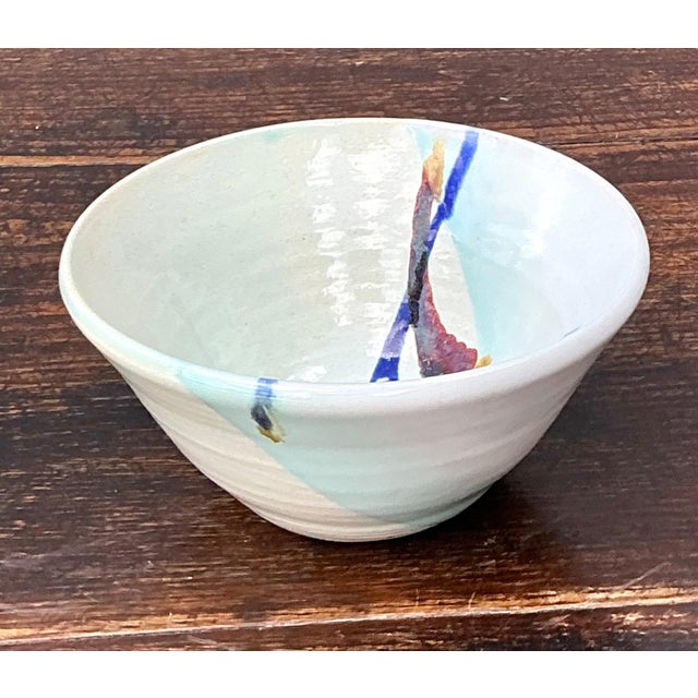 Handcrafted Abstract Glazed Ceramic Bowl For Sale - Image 13 of 14