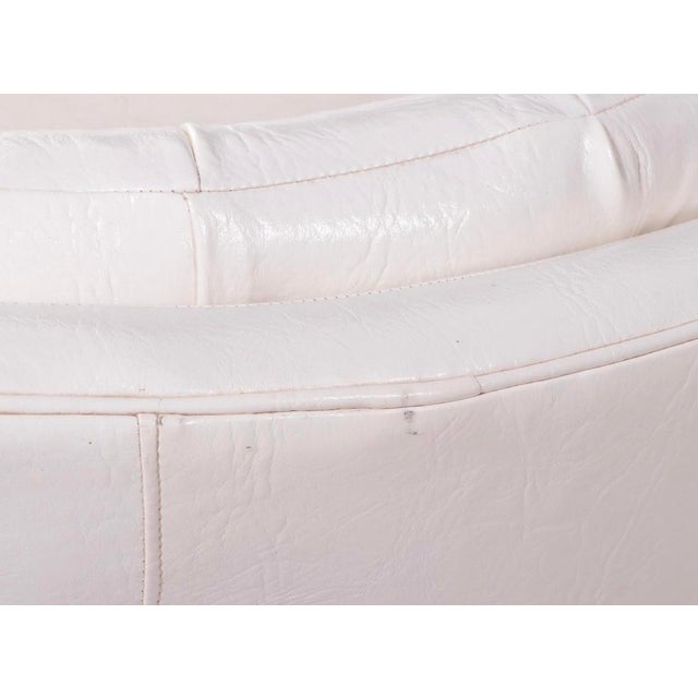 Modern White Tufted Faux Leather Tub Chairs Chairish