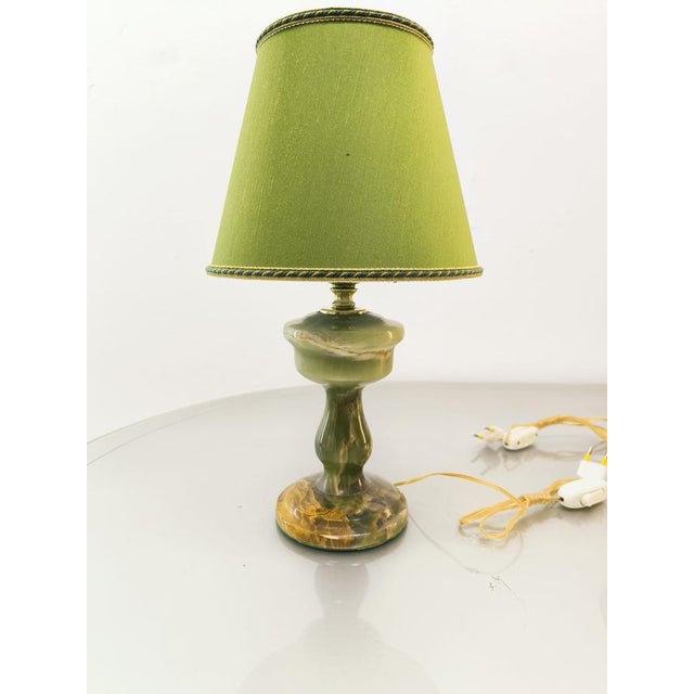 Onyx Table Lamp with Fabric Lampshade For Sale - Image 11 of 18