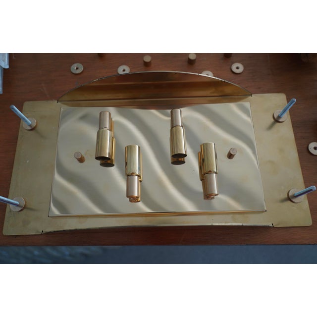 Vintage Square Art Glass and Brass Wall Light, 2000 For Sale - Image 6 of 11