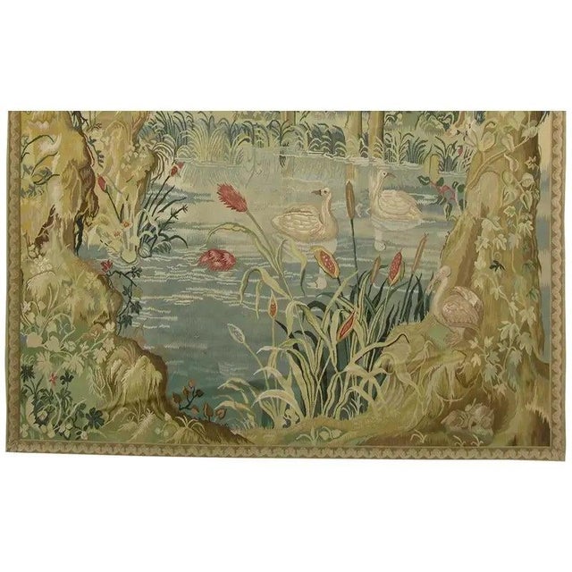 Tan Vintage Woven Pond Tapestrty For Sale - Image 8 of 9