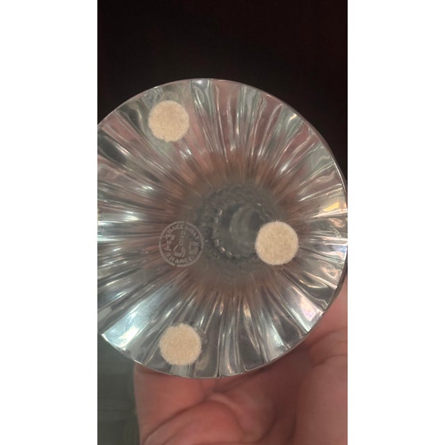 French Baccarat "Massena" Clear Lead Crystal 6" Candlestick Holders - A Pair For Sale - Image 3 of 4