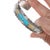 6.25" Vintage Zuni Turquoise and Shell channel inlay silver cuff bracelet For Sale - Image 4 of 11