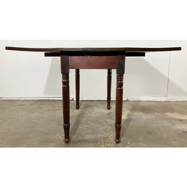 Vintage Solid Wood Early American Drop Leaf Table For Sale - Image 9 of 9