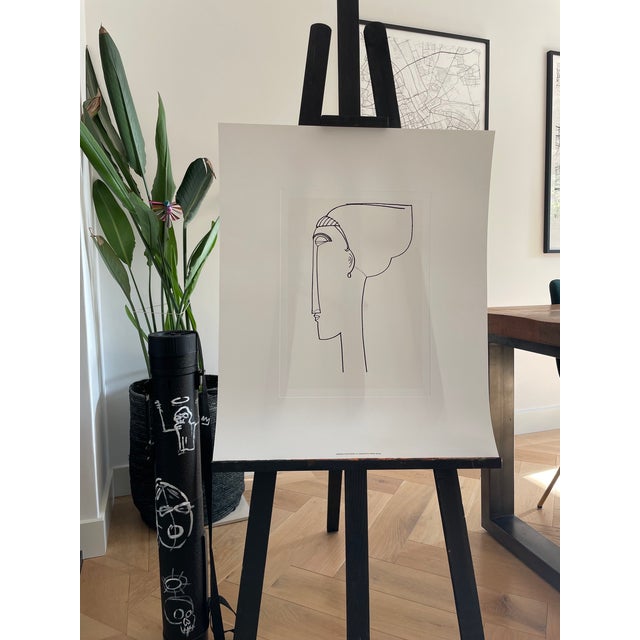 Portraiture Amadeo Modigliani (1884-1920), Testa Di Profilo, 1911, Printed in Italy For Sale - Image 3 of 9
