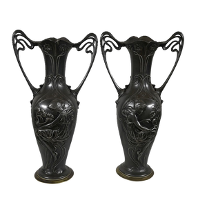 Art Nouveau Vases, 1890s, Set of 2