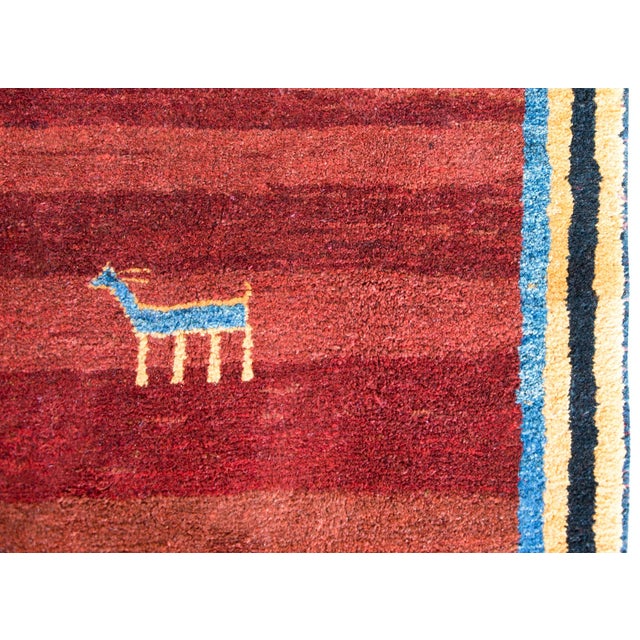 Vintage Persian Gabbeh Rug For Sale In Chicago - Image 6 of 11