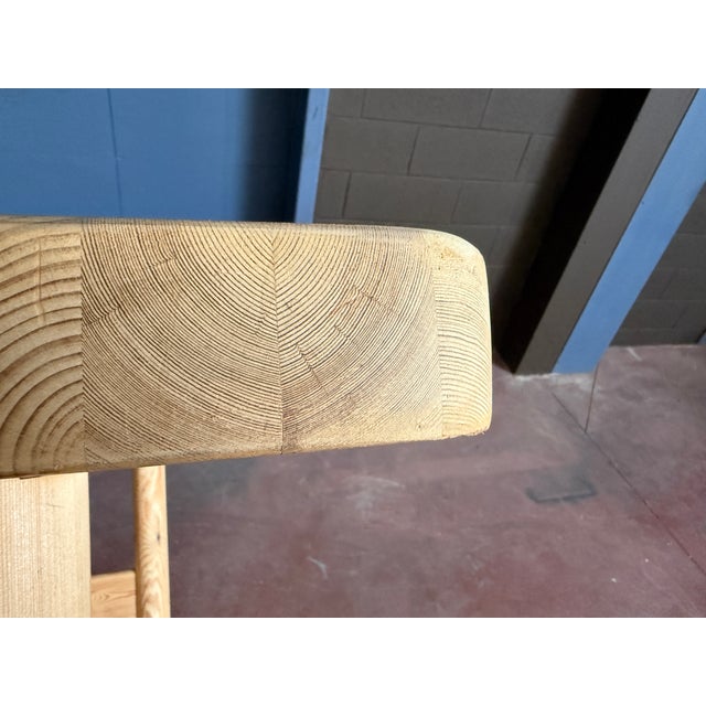 Wood Pine Dining Table with Thick Top and Rounded Legs by Knud Friis & Elmar Moltke Nielsen for Friis & Moltke, 1960s For Sale - Image 7 of 11