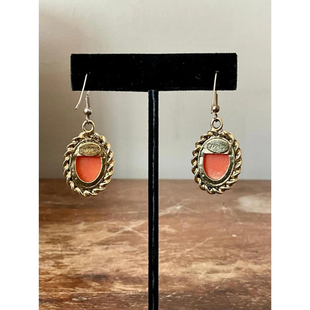 Vintage Carved Cameo Drop Earrings For Sale - Image 10 of 12