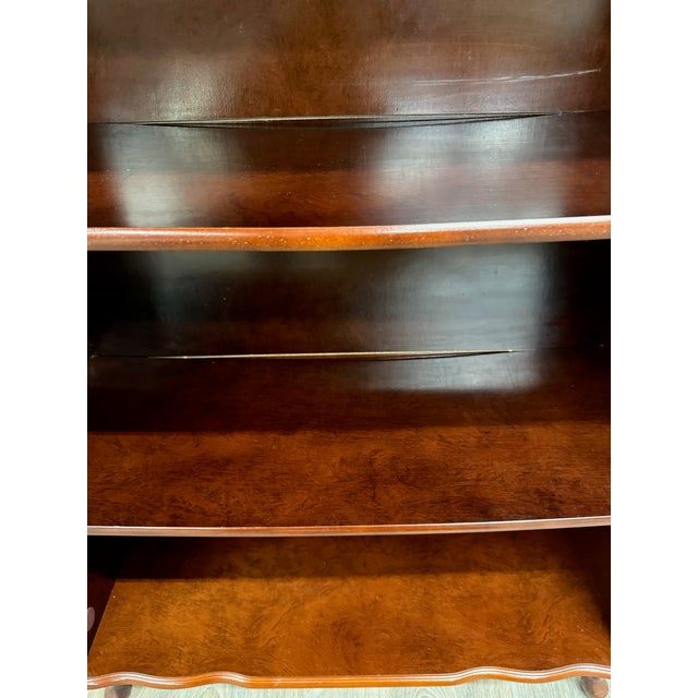 Vintage Queen Anne Style Mahogany Bookshelf Bookcase For Sale In Kansas City - Image 6 of 10