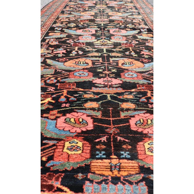 Antique Persain Nahavand Gallery Runner With All-Over Sub-Geometric Design For Sale - Image 4 of 13