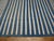 Indian 1930s Blue White Stripe Antique Indian Dhurrie Rug 7'9"x15'8" Flatweave Cotton Carpet For Sale - Image 3 of 6