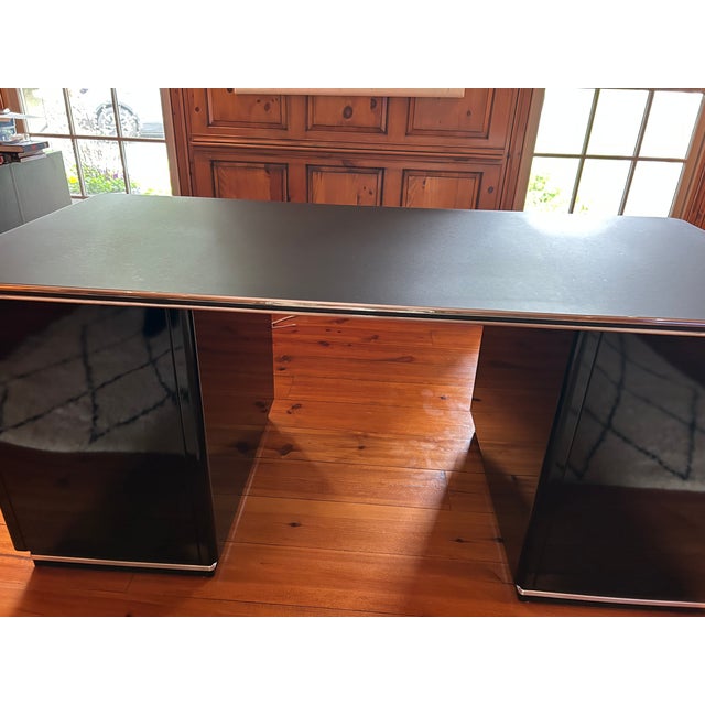 Black & Silver Art Deco Muller Chrysler Desk For Sale - Image 10 of 17