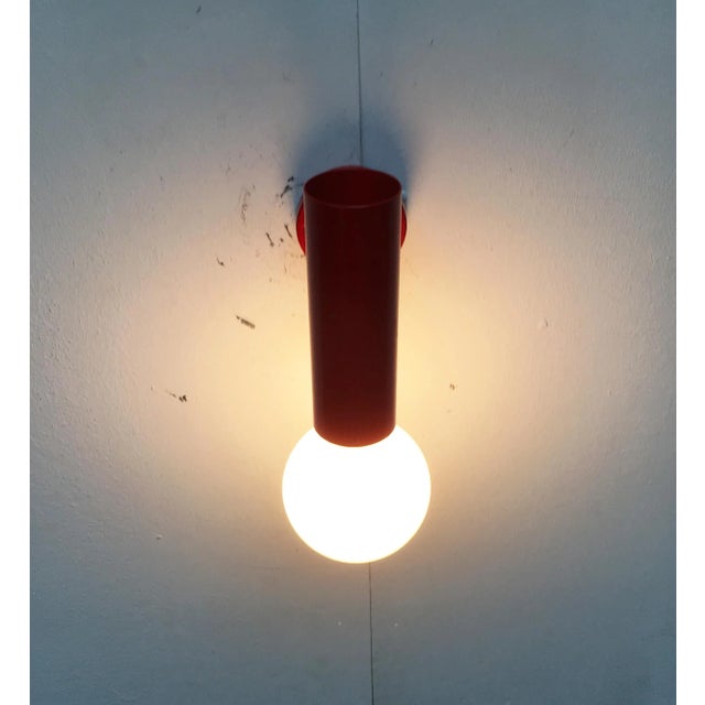 Mid-Century Modern Minimalist Red Wall Lamps, Set of 2 For Sale - Image 14 of 18