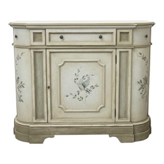 1990s Hand-Painted French Country Demilune Style Commode / Sideboard For Sale