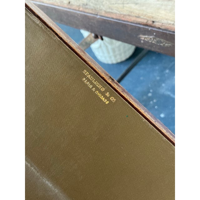 Vintage Boho Spaulding and Co. Gold Leaf Tooled Leather Box For Sale - Image 11 of 12