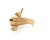Mid 20th Century Diamond Emerald Fish Bypass Ring 14K Yellow Gold Size 5.5 For Sale In Miami - Image 6 of 6
