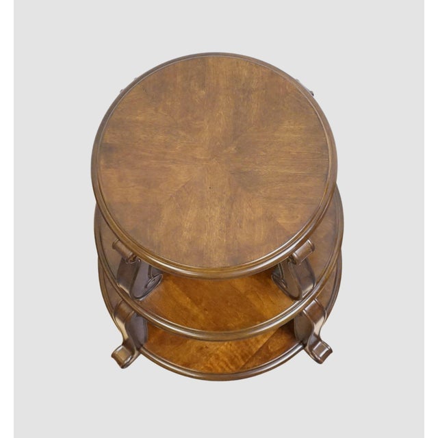 Ashley Furniture Brookfield Collection Contemporary Traditional 24" Round Tiered Accent End Table T496-2 For Sale - Image 4 of 11