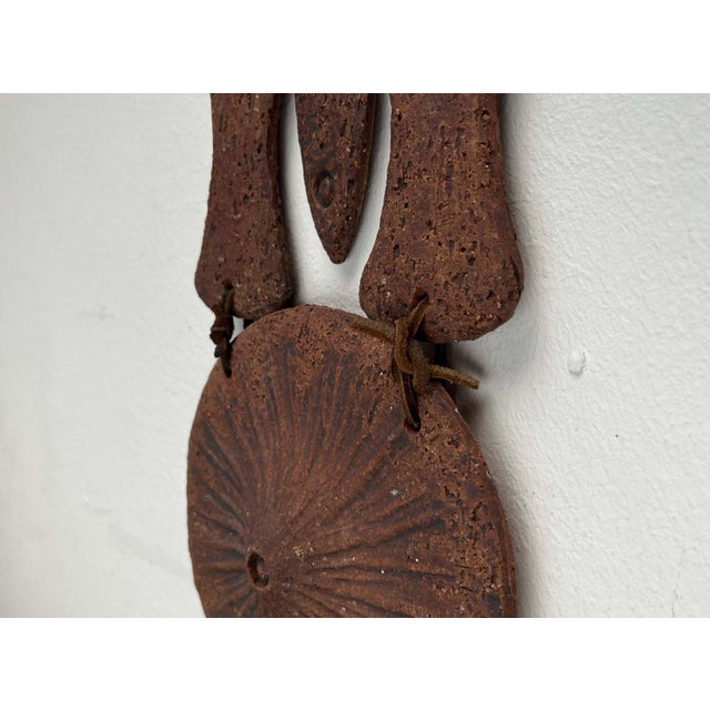 Mid-Century Modern Brutalist Danish Studio Pottery Wall Hanger from Clara Helmich, 1979 For Sale - Image 14 of 18