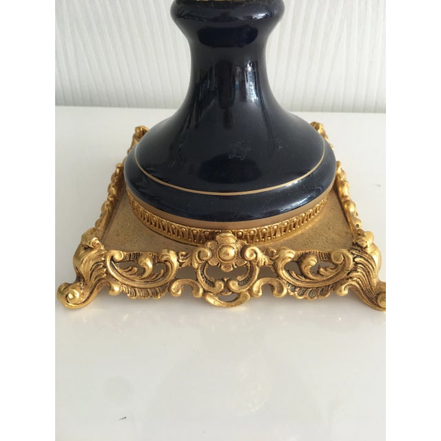 Late 19th Century Acf Victorian Romantic French Porcelain Gilt Vase For Sale - Image 9 of 13