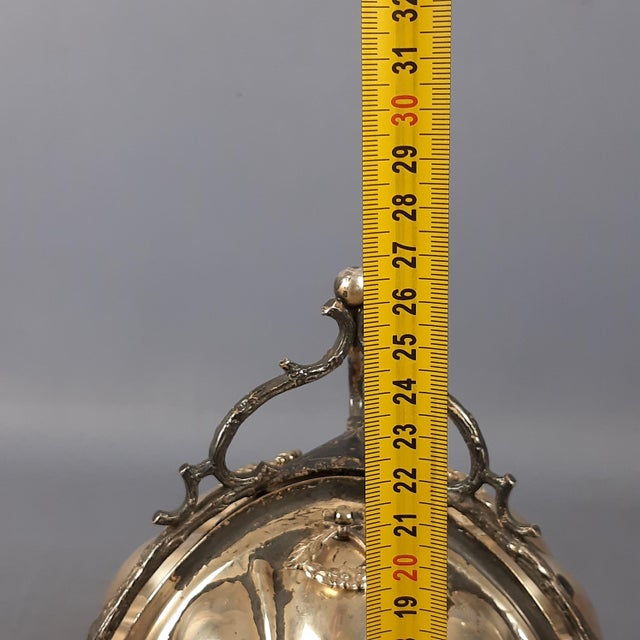 Antique Late 19th Century Victorian Sheffield Folding Shell Biscuit Jar from Elkington For Sale - Image 16 of 17