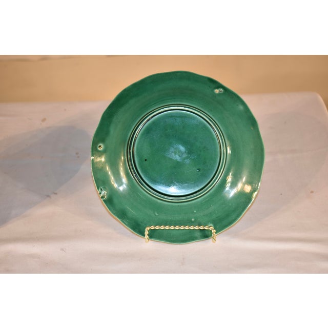 Pair of 19th Century Majolica Leaf Plates From England For Sale - Image 9 of 11