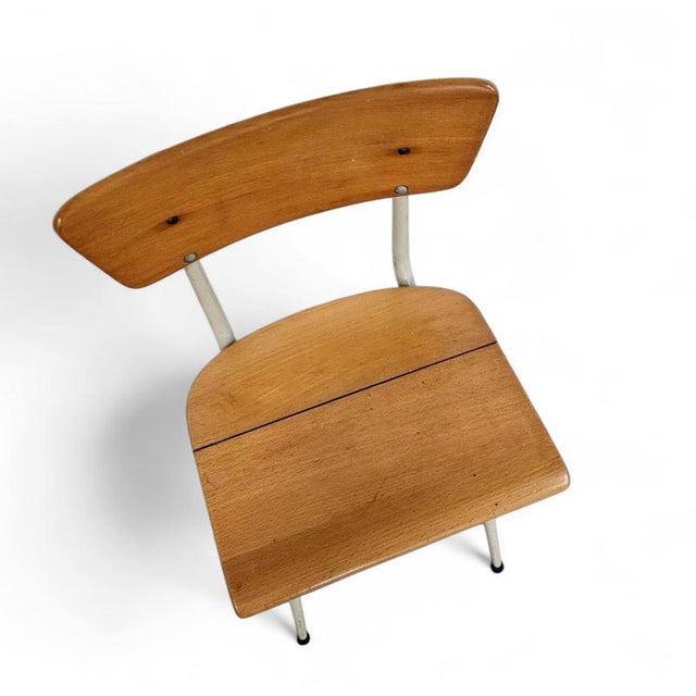Wood School Desk Set with Tapering Legs, 1960s, Set of 2 For Sale - Image 7 of 18