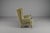 Large Green Italian Wood & Fabric Wingback Armchair, 1950s For Sale - Image 14 of 15