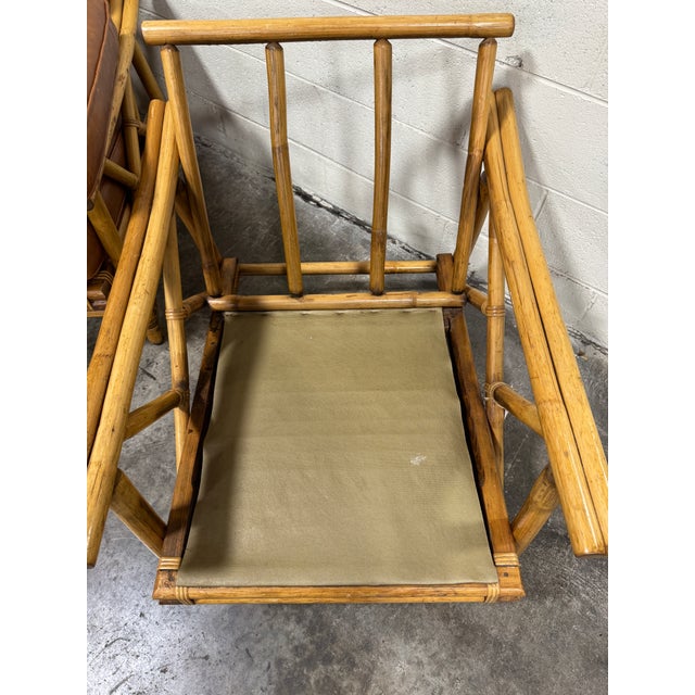 1970s Vintage John Wisner Style Bamboo Lounge Chairs - A Pair For Sale - Image 5 of 12