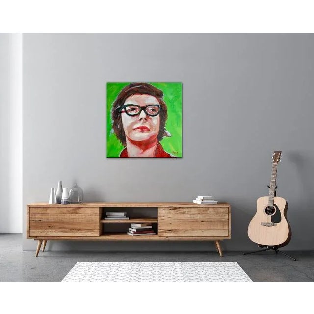 2020s Contemporary Figurative Pop Art Portrait (24″×24″, Original Oil on Canvas) For Sale - Image 5 of 6