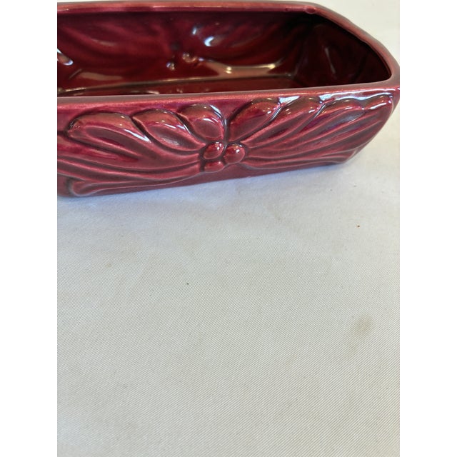 1950s Claire Lerner California Red Floral Ceramic Box For Sale In Oklahoma City - Image 6 of 10