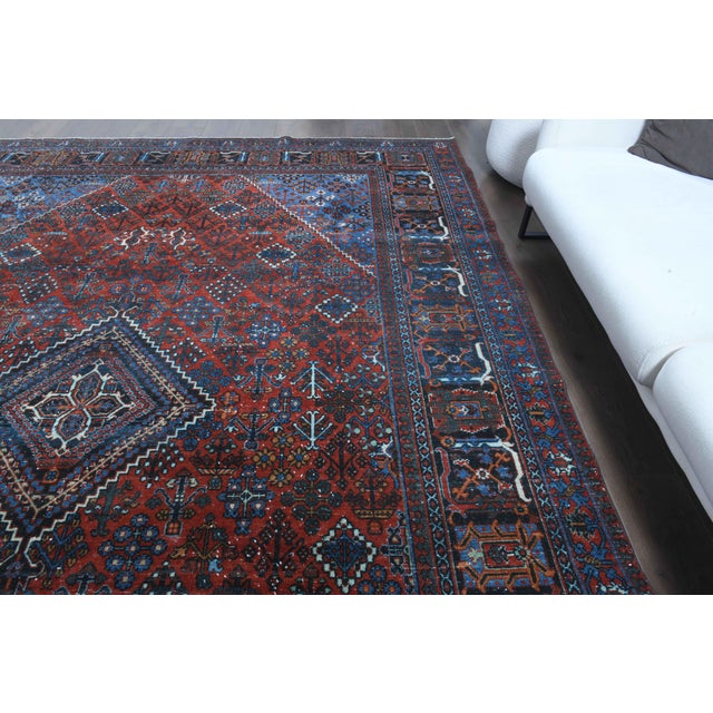 1960s Vintage Persian Handmade Wool Cotton Light Red Area Rug For Sale In San Francisco - Image 6 of 11