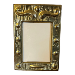 Antique Early 20th Century Art Nouveau Brass Picture Photo Frame