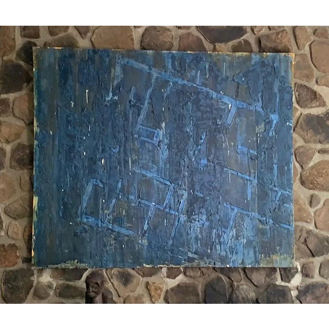 Wlodzimierz Ksiazek 1951 -2011 Polish/American artist. Composition in Blue. 68 x 80 in. Oil on canvas painting. Signed on...