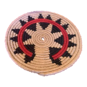 Vintage Native Tribal Style Hand Woven Coil Basket Bowl
