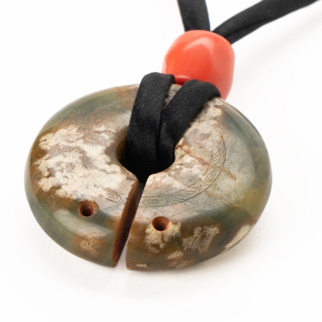 15th Century & Earlier Chinese Archaic Nephrite Jade & Coral Bead Necklace, 2000 Bc For Sale - Image 5 of 7