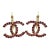Chanel Gold CC Fuchsia Crystal Lever Back Piercing Earrings, A Pair For Sale