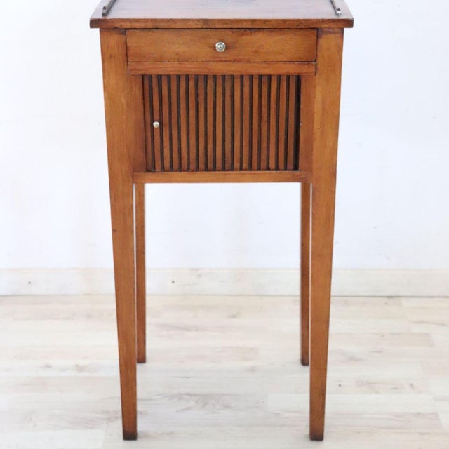 Antique Walnut Nightstand with Shutter Door, 1800s For Sale - Image 5 of 13
