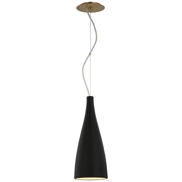 Nimbus Tall Pendant in Matte Black Designer: Barbara Barry Canopy: 4.5" Round Mounting: Cable Shade Detail: No Option...