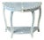 Vivienne 37.5 in. W Demilune Bone Inlay 1 Drawer Console Table with Lower Open Shelf, Blue Bone Inlay For Sale