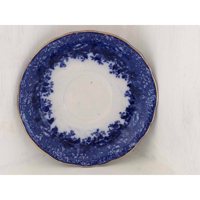 Flow Blue Semi Porcelain England 5.75” Diameter x .75” High