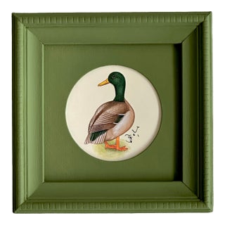 Original Hand-Painted Mallard Frame in a Hand Painted Frame For Sale