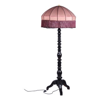 Art Deco Floor Lamp in Beech, Czech, 1910s For Sale