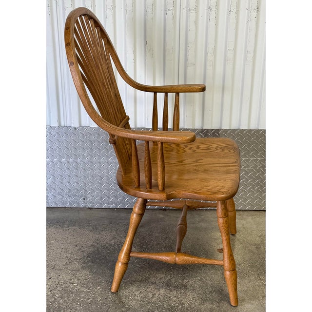 Traditional Late 20th Century Edrich Mills Handcrafted Oak Spindle Back Windsor Dining Chairs - Set of 6 For Sale - Image 3 of 12