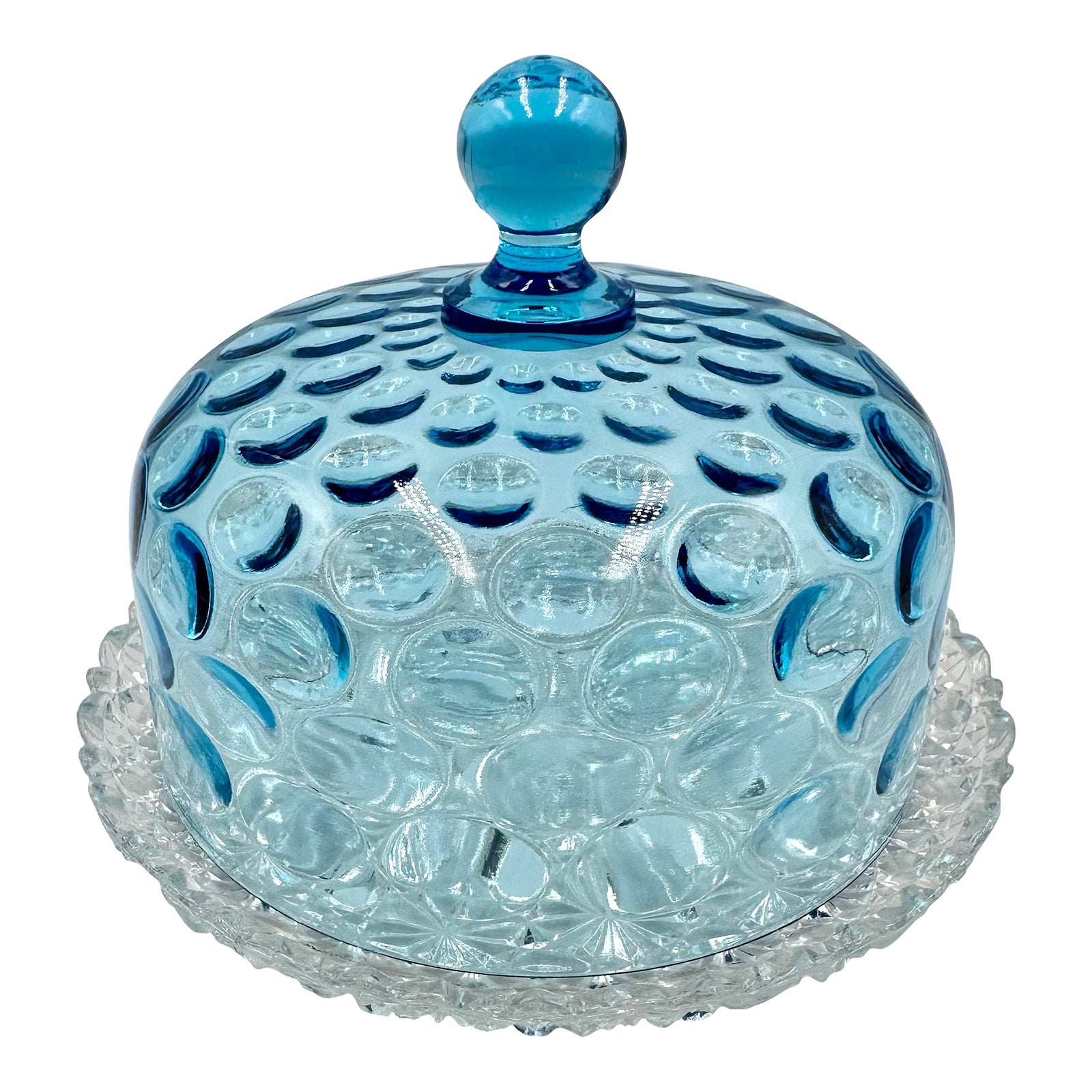 Early 19th Century Hobb's Blue Inverted Thumbprint Victorian Glass ...