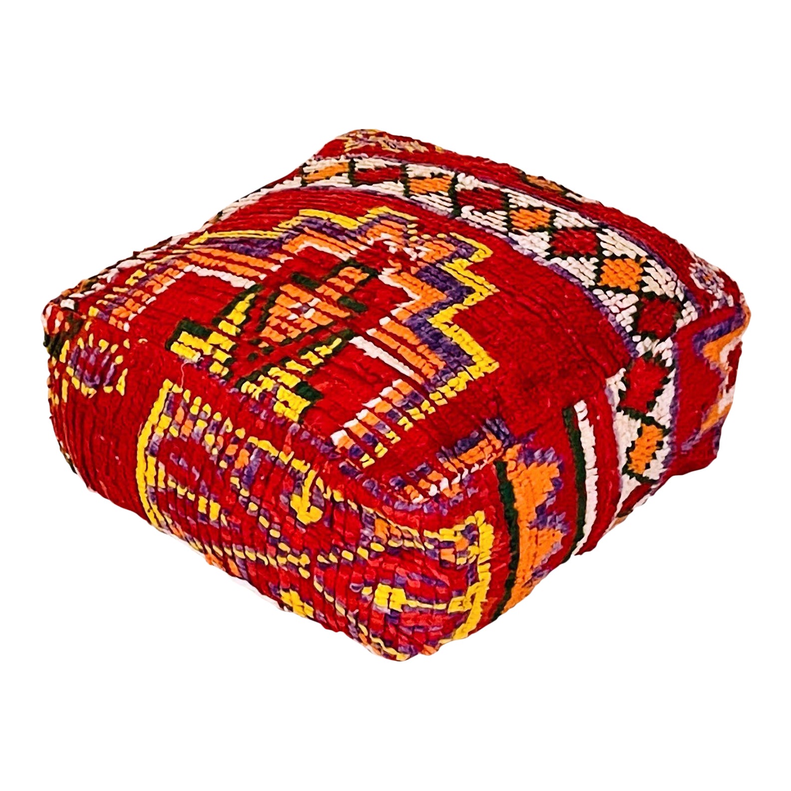 Moroccan Square Floor Cushion / Pouf Cover From a Vintage Rug Chairish