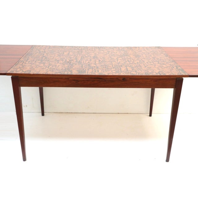 Vintage Brutalist Extendable Dining Table with Copper Top Design For Sale - Image 5 of 9